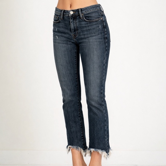 Frame Denim Denim - Frame Le Nouveau Straight Leg Raw Hem Jeans Women’s Sz 28 Medium Wash